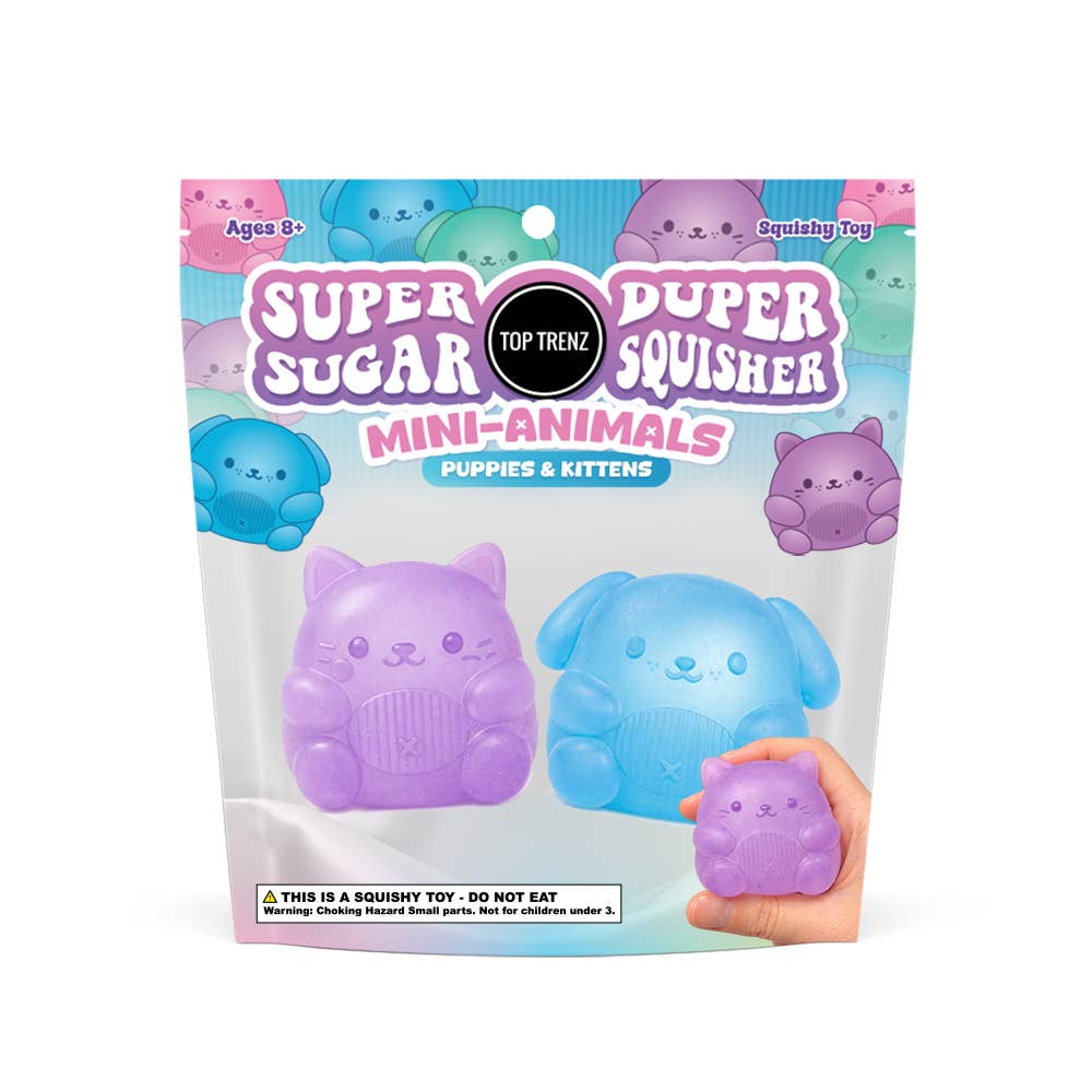 Super Duper Sugar Squisher - Mini Kitty &Puppy (Two Pack)